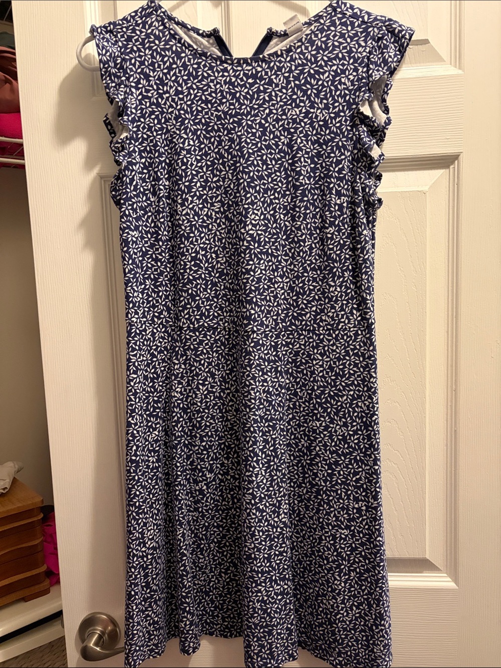 Old Navy Navy Blue & White Floral Shift Dress